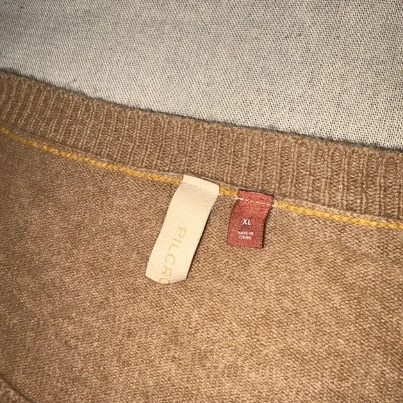 Pilcro Beige Tan 100% Cashmere Scoop Neck Sweater Womens XL - Picture 2 of 9